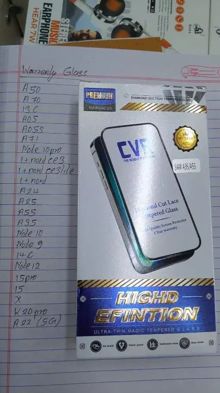 CVR Premium Diamond Cut Lace Tempered Glass|| Sreen Protector|| Available models in Picture|| 6 months Warranty.