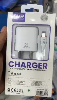 CVR-022 QC3.0 +25W PD Quick Charger With Cable.