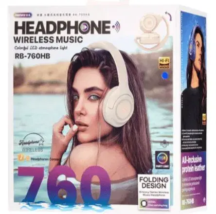Remax-RB-760HB Wireless Bluetooth Foldable Headphones.