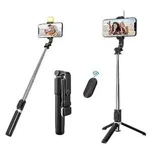 Q07 Wireless Bluetooth Remote Selfie stick And Monopod With Flash Light.