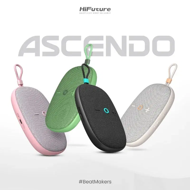 HiFuture Ascendo Portable Speaker | 20W Output | 15 Hours Battery Backup | IPX7 Waterproof | TWS Mode | Super Slim | Travel Buddy | Experience Bass And Superior Sound Quality - LanizHub