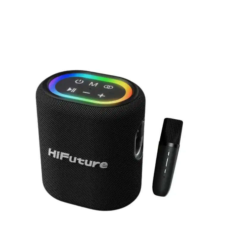 HiFuture Vocalist100 Karaoke Speaker | 25W Output | 3600 mAh Battery | Wireless Microphone | TWS Function | RGB Lights | Portable | Supports Multi Band EQ | Built-in Mic For Call - LanizHub