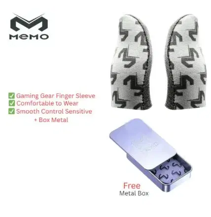 MEMO FS02 Mobile Game Gloves For PUBG Breathable Finger Sleeve Sweatproof Fingertips Anti-slip Silver Fiber Gaming Cover