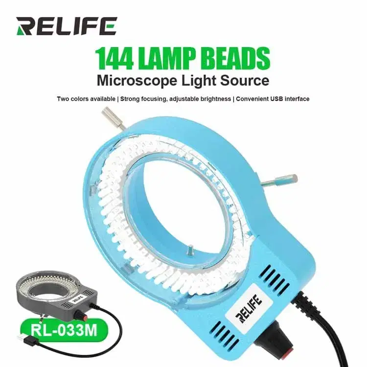 RELIFE RL-033M Microscope Ring Light – 144 LED Beads-Blue/Grey.