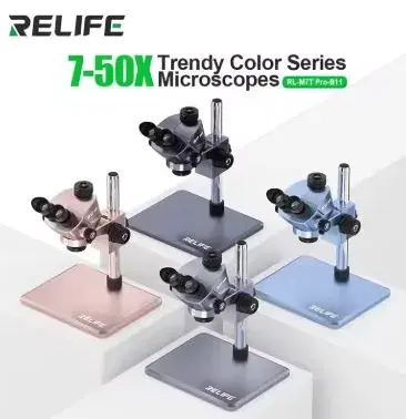 RELIFE M7T Pro 7-50X Continuous Zoom Trinocular HD Microscope with Large Base.