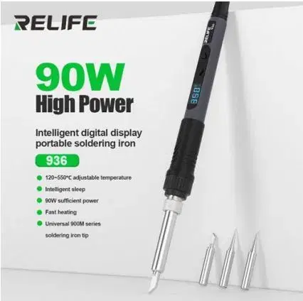 RELIFE 936 Intelligent digital soldering iron/90W.