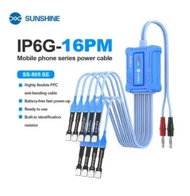 SUNSHINE SS-905SE Boot Power Cable for iPhone 7-16 Series FPC DC Power Supply Test Cable Phone Motherboard Repair USB Boot Line.
