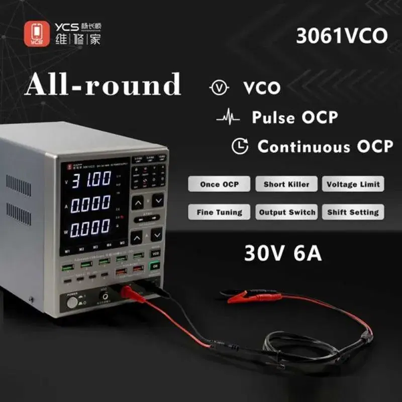 YCS 3061VCO 30V / 6A Adjustable Digital Display DC Power Supply with OCP Protection.
