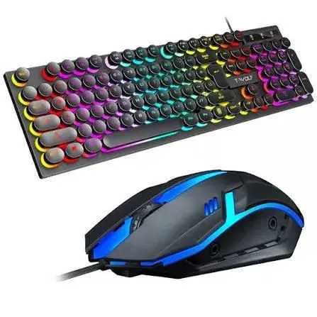 TWOLF TF270 Retro Punk Backlit Keyboard with Mouse - XD21.