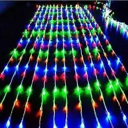 Portable 10FtX10Ft Multicolour Light, LED Waterfall Meteor Shower Rain String Light Outdoor Water Flow Curtain Light Wedding Party Snowfall Icicle Light.