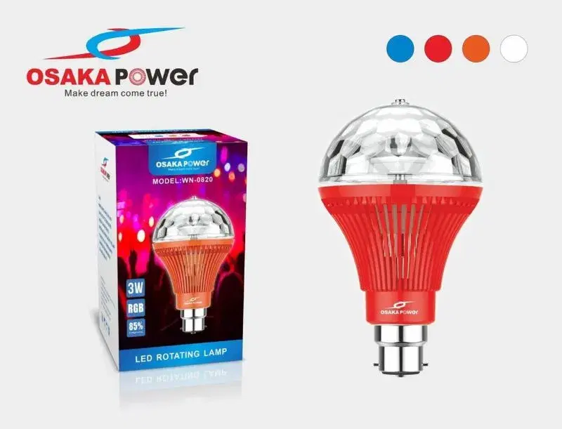 Osakapower WN-0820 LED 3W MultiColor Rotating Lamp.