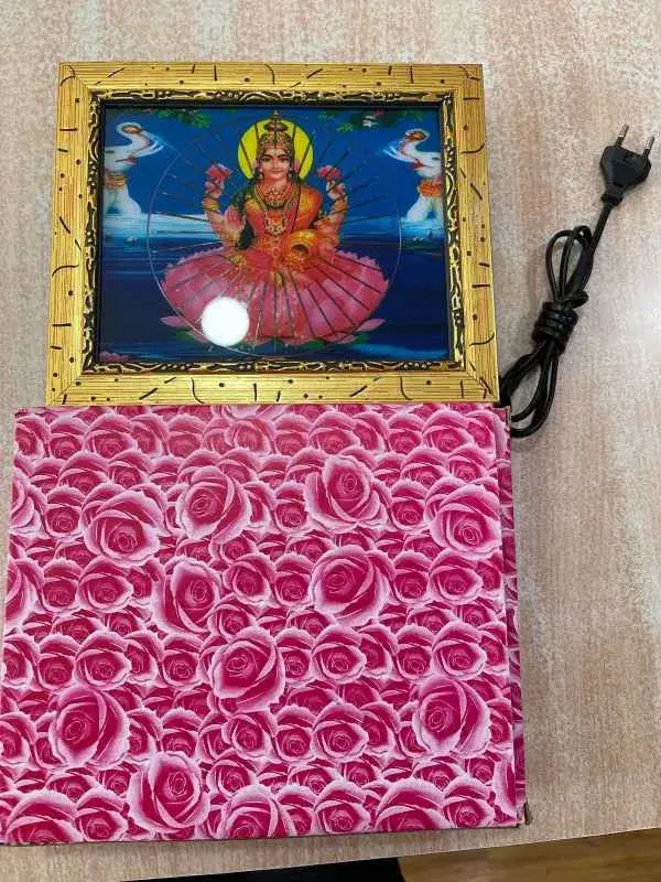 Big Goddess Laxmi Photo With Colorful Lights || Perfect for Tihar.