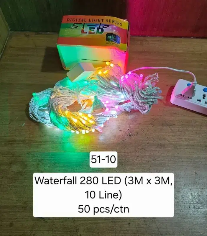 280 LED Waterfall Lights-3*3 || 10 lines with multicolors.