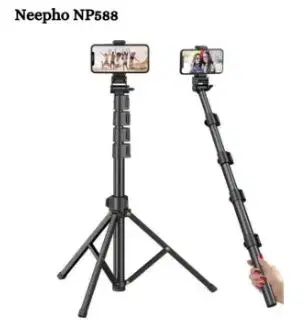 Neepho NP-588 2 In-1 Tripod Selfie Stick light stand Tripod.