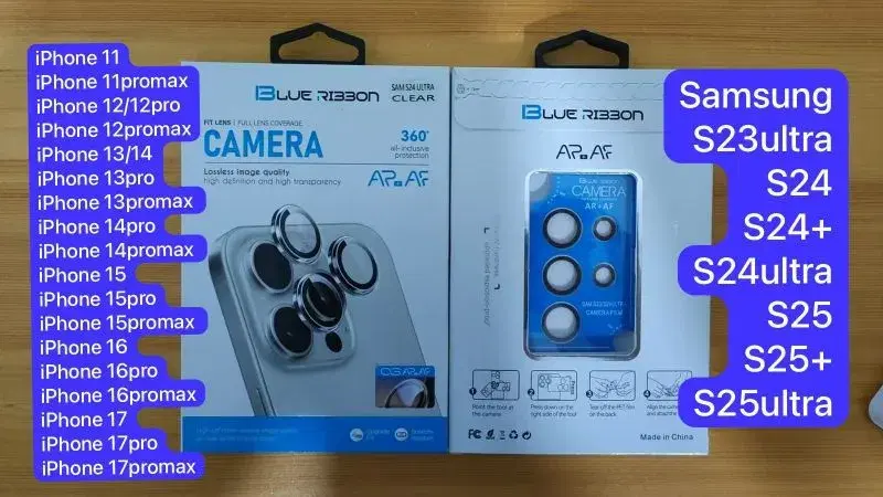 Blue Ribbon Camera Lens Protector For iPhone|| Available Models in Picture.
