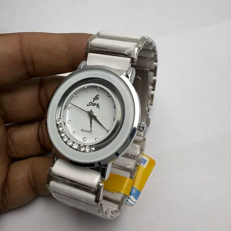 Water Proof Watch For Women White Dail Ceramic Material Fashinable Round Shape