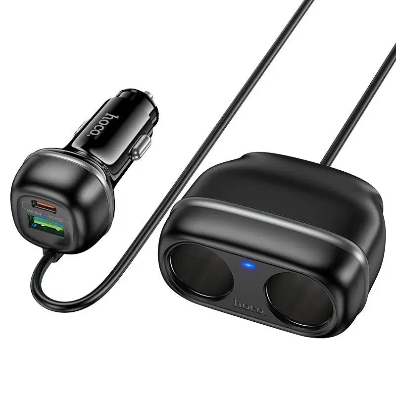 Hoco Z59 Rank 48W Dual Port PD30W+ QC3.0 Dual Cigarette Lighter Slot Car Charger.