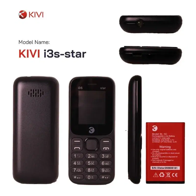 KIVI i3s-star Feature Dual SIM Keypad phone.