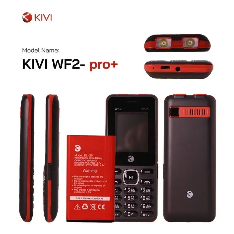 Kivi WF2-pro+ Dual SIM Keypad Mobile Phone.