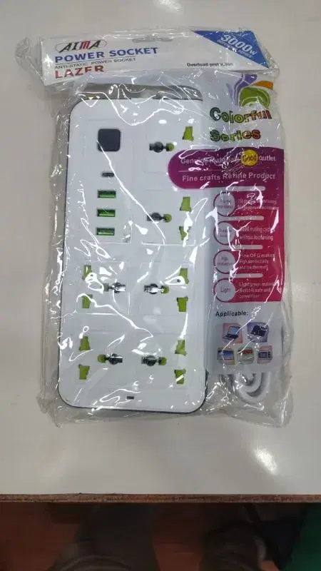 AIMA Power Socket 3000W 6port and 3USB Multiplug