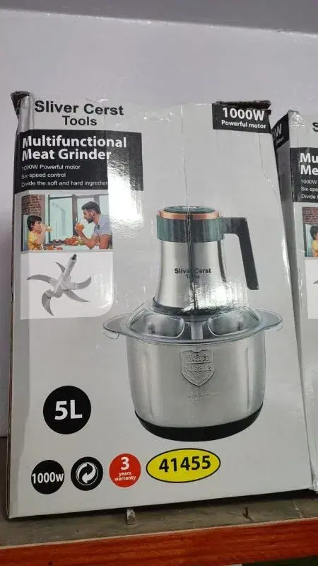 Stainless Steel 5L Capacity Electric Chopper Meat Grinder Multifunctional Household Food Processor BOS