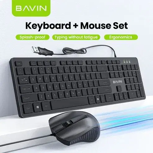 BAVIN G-K-989 Wired Keyboard & Mouse Set / Computer & Laptop Compatible.