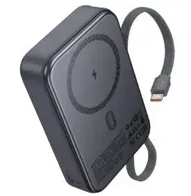 Hoco Q44A Origen Dual PD45W Magnetic Power Bank 20000mAh With Cable Dark.