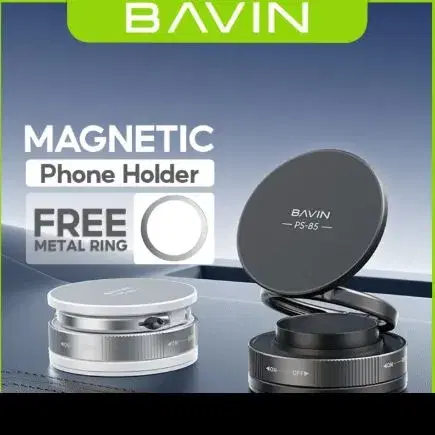 BAVIN PS85 Foldable Magnetic Vacuum Universal Car Mount 360° Rotating Phone Holder With Strong Magnetic Suction.