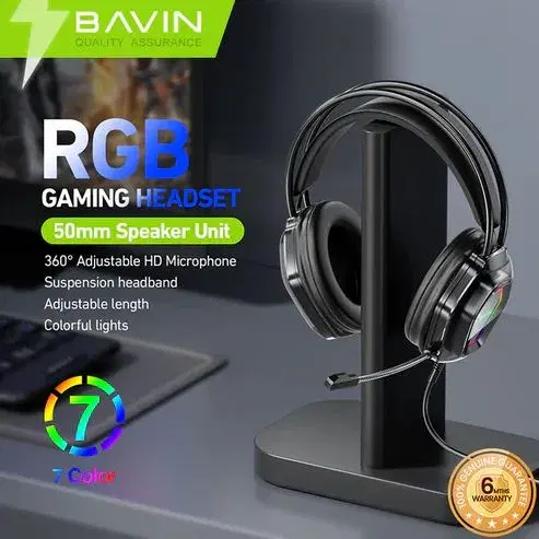 BAVIN HB-BH62 RGB Wired Gaming Over-Ear Headphones.