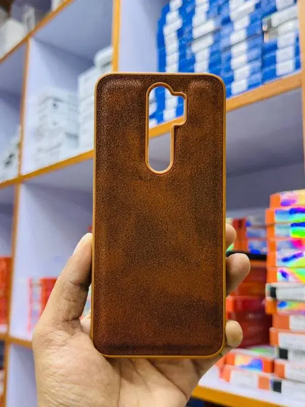 Brown Faux Leather phone case.