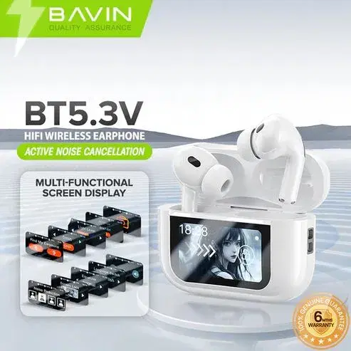 BAVIN HB-BA-73 ANC On-Ear Wireless Bluetooth 5.3 Earbuds.