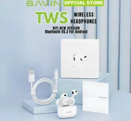 BAVIN BA34 TWS Wireless Bluetooth 5.3 Earphone HiFi Sound Stereo Touch Control Headphones Earbuds.