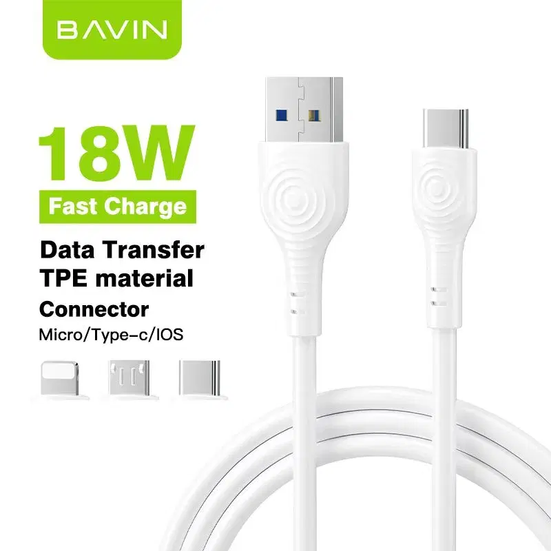 BAVIN CB280 QC3.0 12W Data Fast Charging Cable For Iphone.