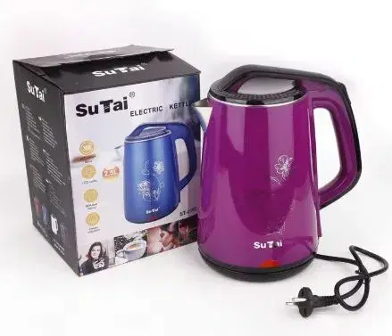 Su Tai ST-0102 Factory Stainless Steel Electric Kettle Cordless Heating Jug for Outdoor Use for Hotels and Home -2.5L.