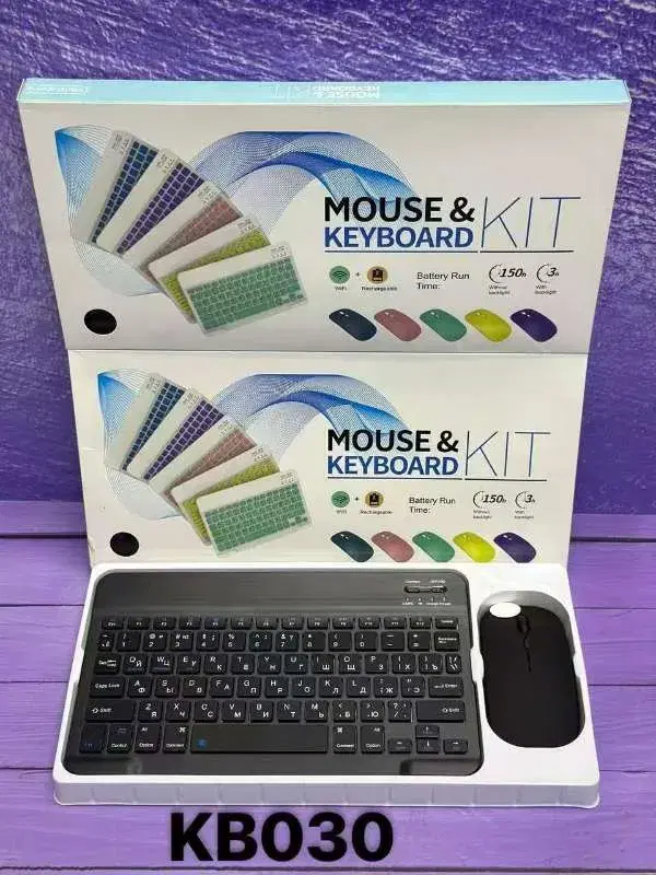 KB030 Rechargeable Bluetooth Keyboard and Mouse Combo Ultra-Slim Portable Compact Wireless.
