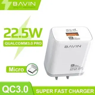 BAVIN C-PC826E QC3.0 Wall Charger With Charging Cable For Micro.