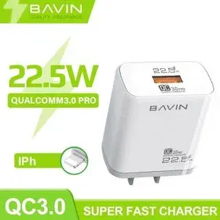 BAVIN C-PC826E QC3.0 Wall Charger With Charging Cable For Iphone.