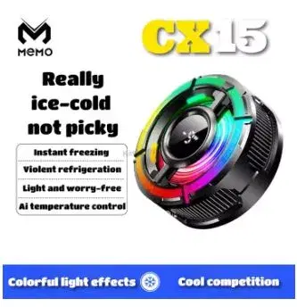 MEMO CX15 AI Digital Display Mobile Game Cooling Fan Colourful Led Light Phone Cooler.