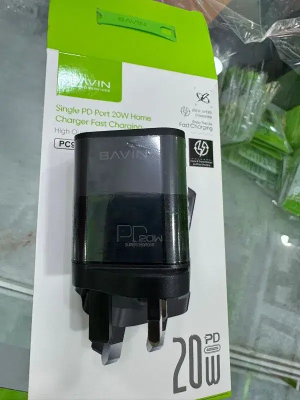 Bavin PC972E Single PD Port 20W Fast Charging Home Charger Adapter.