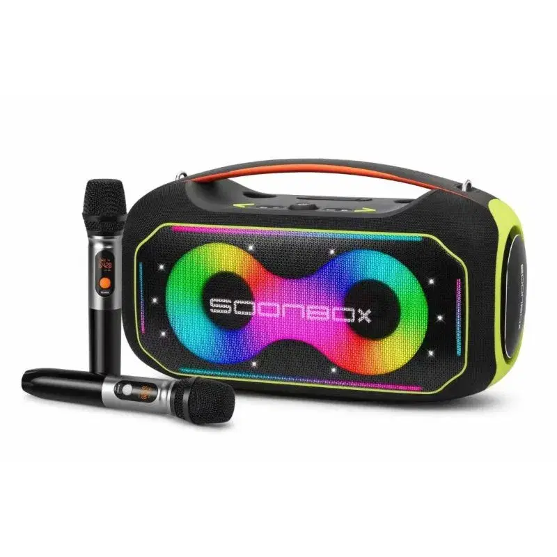 Soonbox S6300 Max Stereo Bluetooth High Power Party Box Waterproof Outdoor 200W Wireless Speaker Portable Audio System Sound Speakers, Bluetooth, Tf Card, Usb, Aux, Tws, With 2 Mics Black.