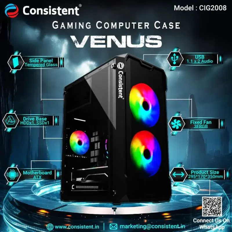Consistent CIG2008 Venus Gaming Cabinet || Computer Casing.
