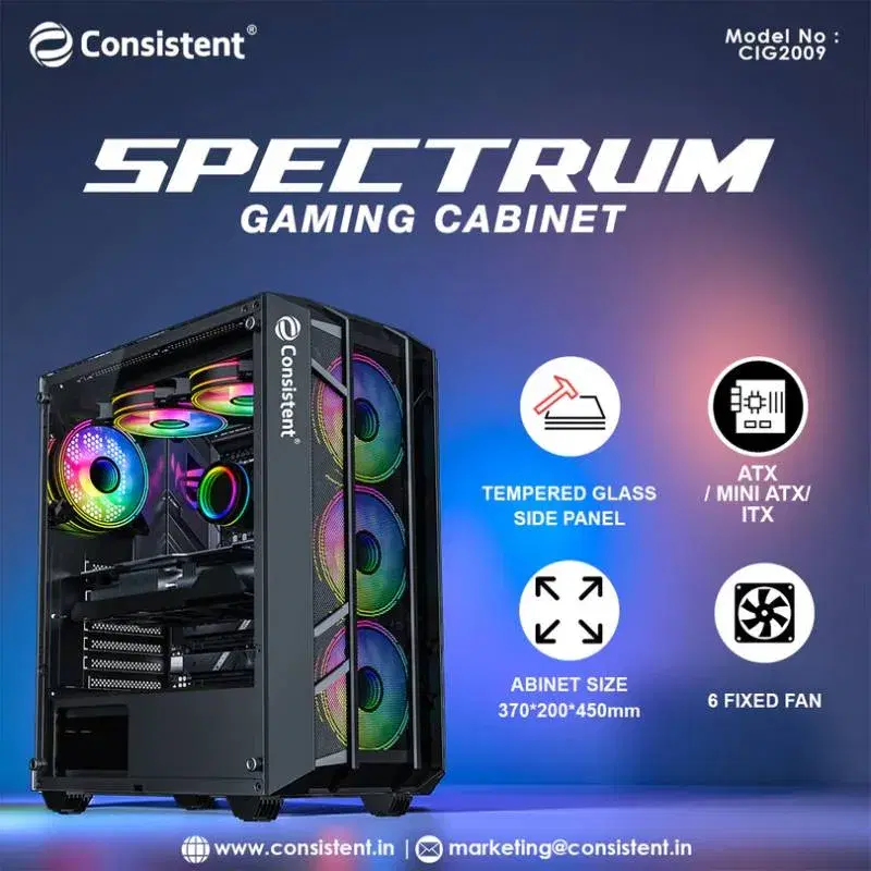 Consistent CIG2009 Spectrum Gaming Cabinet || Gaming Case.