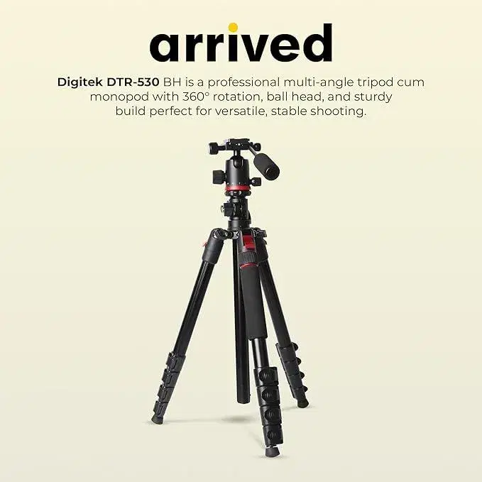 Digitek DTR 530 BH Professional Tripod + Monopod Combo – Perfect for Photography and Videography with Dual functionality.