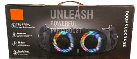 Booms Box 3RGB Unleash Powerful Party Boost Speaker.