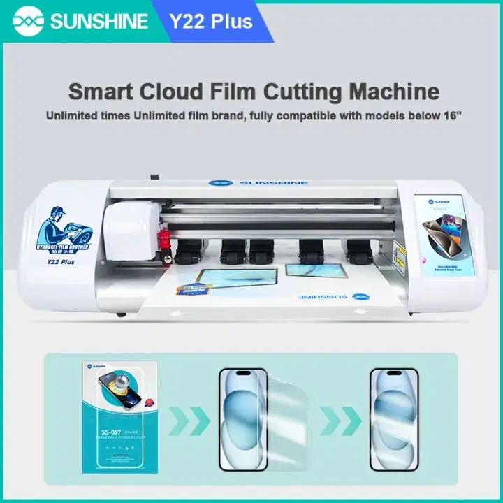 GSM Combo: Sunshine Y22 Plus Film Cutting Machine + 3D embossed+ UV Print Leather +CANNON PIXMA G670+ Sunshine SS-057Y+ Matte Screen+ HD Hydrogel Film+ Storage Box+Cleaner + Whiper.
