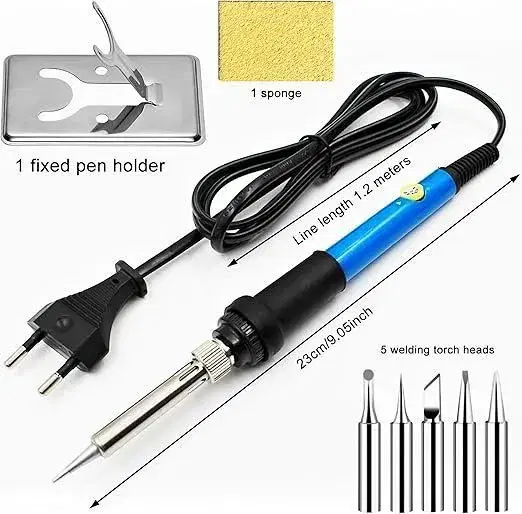 Soldering Iron Kit,60W 220V Adjustable Temperature With Electric 5 Tip Alat