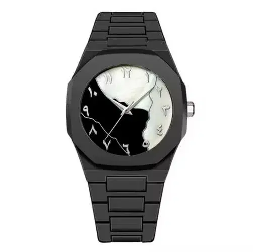 Men's Trending Arabic Aura Watch Arabic Dial Scratch Resistant Fiber Strap Premium Quality Watch For Men