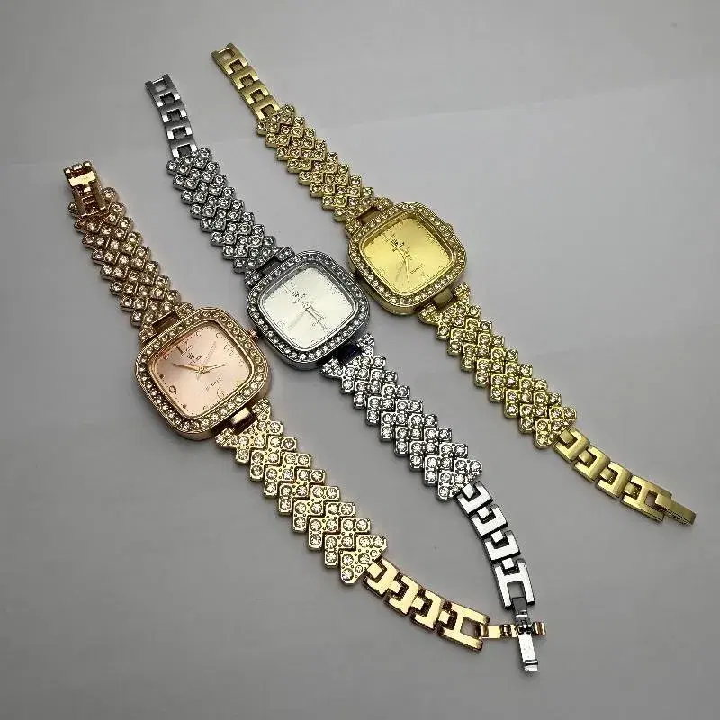Rolex Multi Color Stainless Steel Square Shape Fashionable Quartz Watch For Women