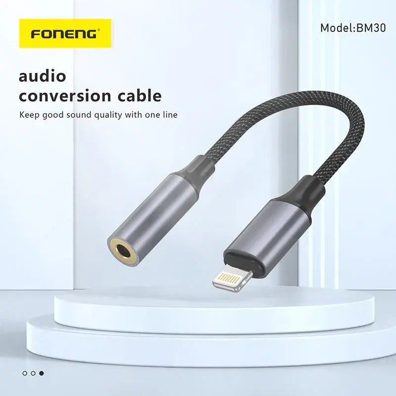 Foneng BM30 Metal Audio Cable female 3.5mm to Type C-14cm.