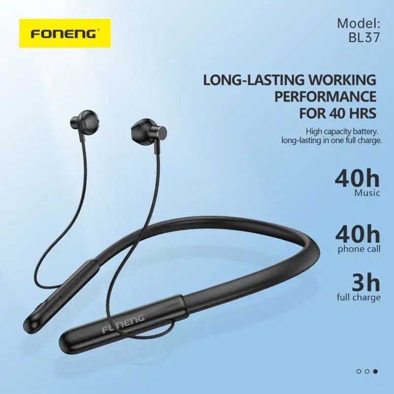 Foneng BL37 Digital Display Neckband Bluetooth Earphone.